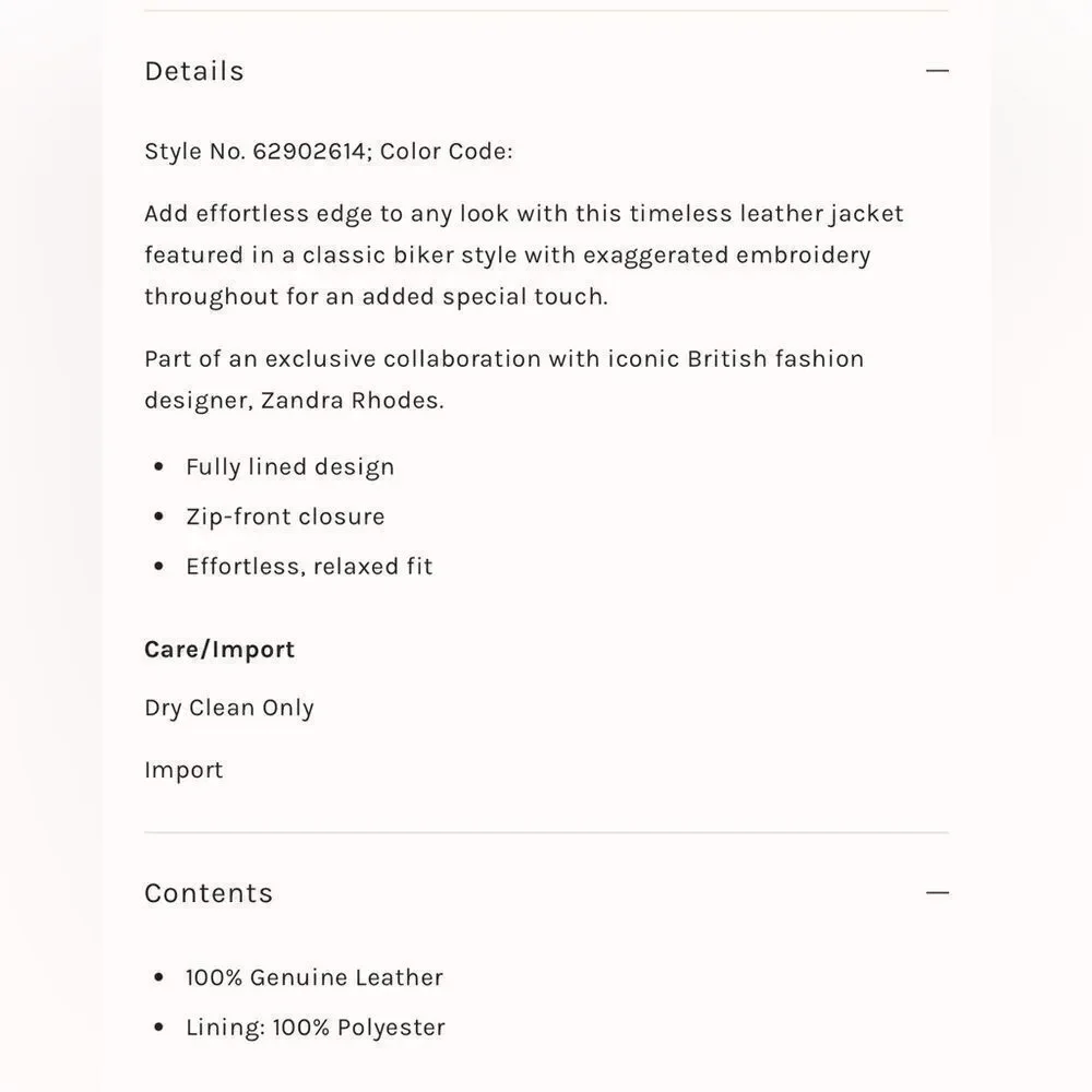 Free People  Zandra Rhodes
Stardust Biker Jacket Size Small - Picture 12 of 12